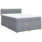 Preview: Boxspringbett mit Matratze Hellgrau 160x200 cm Stoff