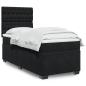 Preview: ARDEBO.de - Boxspringbett mit Matratze Schwarz 90x200 cm Samt