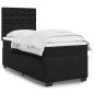Preview: ARDEBO.de - Boxspringbett mit Matratze Schwarz 90x200 cm Samt