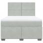 Preview: Boxspringbett mit Matratze Hellgrau 140x190 cm Samt