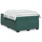 Preview: ARDEBO.de - Boxspringbett mit Matratze Dunkelgrün 120x190 cm Samt