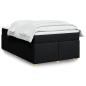 Preview: ARDEBO.de - Boxspringbett mit Matratze Schwarz 120x190 cm Stoff