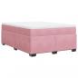 Preview: Boxspringbett mit Matratze Rosa 160x200 cm Samt