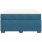 Preview: Boxspringbett mit Matratze Dunkelblau 140x190 cm Samt