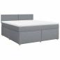 Preview: Boxspringbett mit Matratze Hellgrau 180x200 cm Stoff