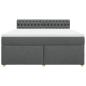 Preview: Boxspringbett mit Matratze Dunkelgrau 180x200 cm Stoff