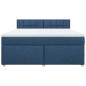 Preview: Boxspringbett mit Matratze Blau 180x200 cm Stoff