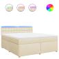 Preview: Boxspringbett mit Matratze Creme 180x200 cm Stoff