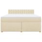 Preview: Boxspringbett mit Matratze Creme 180x200 cm Stoff