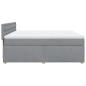Preview: Boxspringbett mit Matratze Hellgrau 180x200 cm Stoff