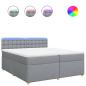 Preview: Boxspringbett mit Matratze Hellgrau 200x200 cm Stoff