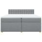 Preview: Boxspringbett mit Matratze Hellgrau 200x200 cm Stoff