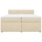 Preview: Boxspringbett mit Matratze Creme 200x200 cm Stoff