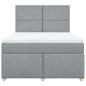 Preview: Boxspringbett mit Matratze Hellgrau 160x200 cm Stoff