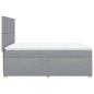 Preview: Boxspringbett mit Matratze Hellgrau 160x200 cm Stoff