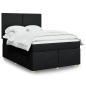 Preview: ARDEBO.de - Boxspringbett mit Matratze Schwarz 160x200 cm Stoff