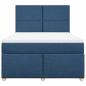 Preview: Boxspringbett mit Matratze Blau 160x200 cm Stoff