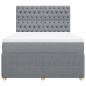 Preview: Boxspringbett mit Matratze Hellgrau 140x200 cm Stoff