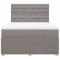 Preview: ARDEBO.de - Boxspringbett mit Matratze Taupe 140x200 cm Stoff