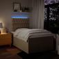 Preview: Boxspringbett mit Matratze Creme 120x200 cm Stoff