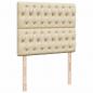 Preview: Boxspringbett mit Matratze Creme 120x200 cm Stoff