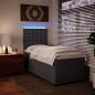 Preview: Boxspringbett mit Matratze Grau 80x200 cm Kunstleder