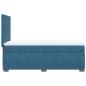 Preview: Boxspringbett mit Matratze Blau 90x200 cm Samt