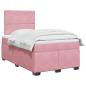 Preview: ARDEBO.de - Boxspringbett mit Matratze Rosa 120x190 cm Samt