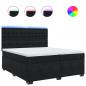 Preview: Boxspringbett mit Matratze Schwarz 200x200 cm Samt