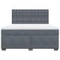 Preview: Boxspringbett mit Matratze Dunkelgrau 180x200 cm Samt