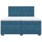 Preview: Boxspringbett mit Matratze Blau 200x200 cm Samt