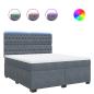 Preview: Boxspringbett mit Matratze Dunkelgrau 180x200 cm Samt