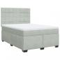 Preview: ARDEBO.de - Boxspringbett mit Matratze Hellgrau 140x200 cm Samt