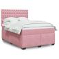 Preview: ARDEBO.de - Boxspringbett mit Matratze Rosa 140x200 cm Samt