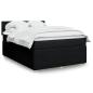 Preview: ARDEBO.de - Boxspringbett mit Matratze Schwarz 140x200 cm Stoff