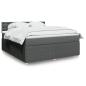 Preview: ARDEBO.de - Boxspringbett mit Matratze Dunkelgrau 180x200 cm Stoff