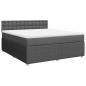 Preview: Boxspringbett mit Matratze Dunkelgrau 180x200 cm Stoff
