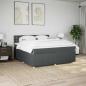 Preview: Boxspringbett mit Matratze Dunkelgrau 180x200 cm Stoff