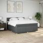 Preview: Boxspringbett mit Matratze Dunkelgrau 200x200 cm Stoff