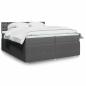 Preview: ARDEBO.de - Boxspringbett mit Matratze Dunkelgrau 200x200 cm Stoff