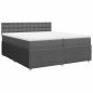 Preview: Boxspringbett mit Matratze Dunkelgrau 200x200 cm Stoff