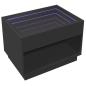 Preview: Couchtisch mit Infinity-LED Schwarz 70x50x50 cm