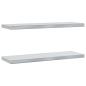 Preview: Wandregale 2 Stk. 75x23,5x3 cm Silbern Edelstahl