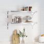 Preview: Wandregale 2 Stk. 75x23,5x3 cm Silbern Edelstahl