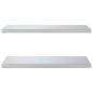 Preview: Wandregale 2 Stk. 75x40x3 cm Silbern Edelstahl