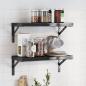 Preview: Wandregale 2 Stk. 50x23,5 cm Schwarz Edelstahl