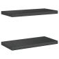 Preview: Wandregale 2 Stk. 50x23,5 cm Schwarz Edelstahl