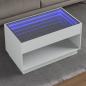Preview: ARDEBO.de - Couchtisch mit Infinity-LED Weiß 90x50x50 cm