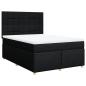 Preview: Boxspringbett mit Matratze Schwarz 140x200 cm Stoff