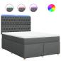 Preview: Boxspringbett mit Matratze Dunkelgrau 140x190 cm Stoff
